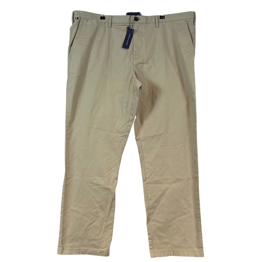 NWT Tommy Hilfiger Mens TH Flex Straight Fit Chino Pants Tan Khaki 40x30 Classic